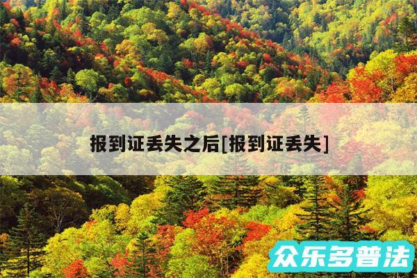 报到证丢失之后及报到证丢失