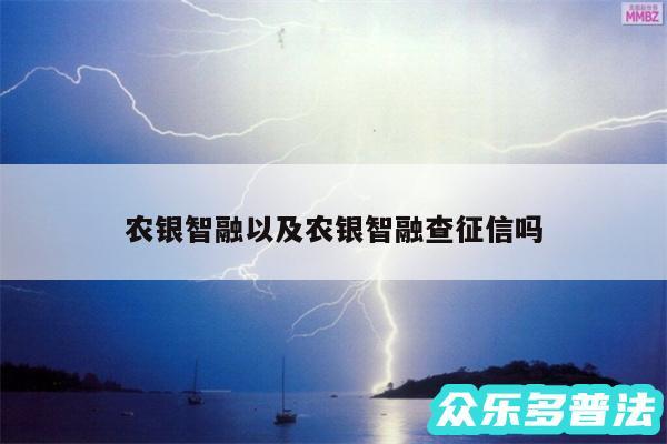 农银智融以及农银智融查征信吗