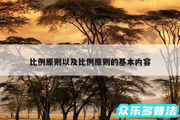比例原则以及比例原则的基本内容