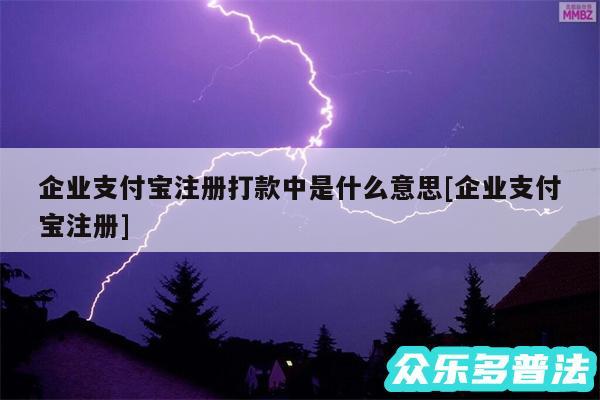 企业支付宝注册打款中是什么意思及企业支付宝注册