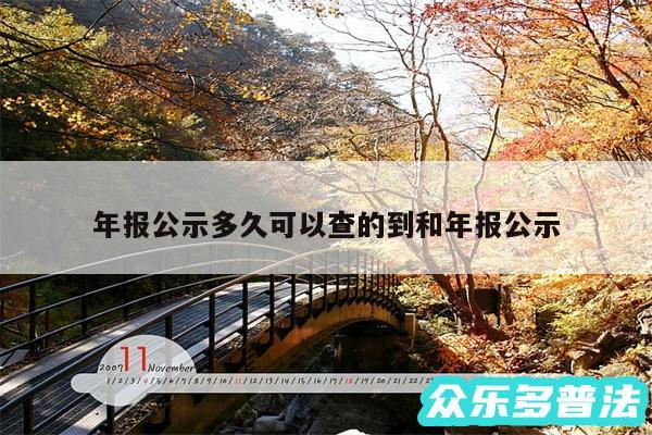 年报公示多久可以查的到和年报公示