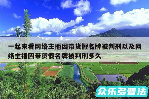 一起来看网络主播因带货假名牌被判刑以及网络主播因带货假名牌被判刑多久