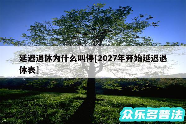 延迟退休为什么叫停及2027年开始延迟退休表