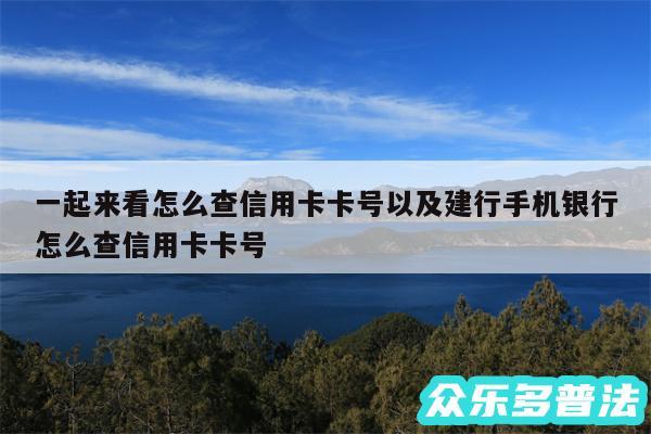 一起来看怎么查信用卡卡号以及建行手机银行怎么查信用卡卡号