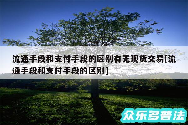 流通手段和支付手段的区别有无现货交易及流通手段和支付手段的区别