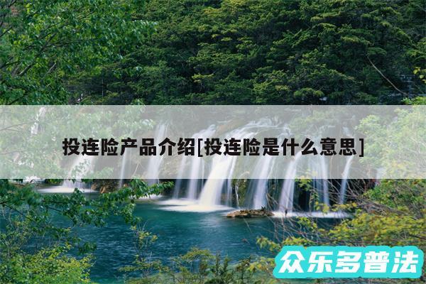 投连险产品介绍及投连险是什么意思