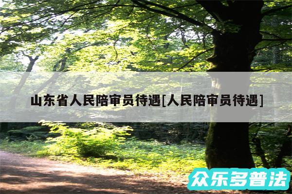 山东省人民陪审员待遇及人民陪审员待遇