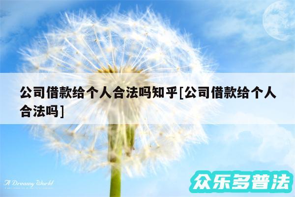 公司借款给个人合法吗知乎及公司借款给个人合法吗