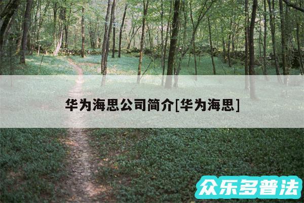 华为海思公司简介及华为海思