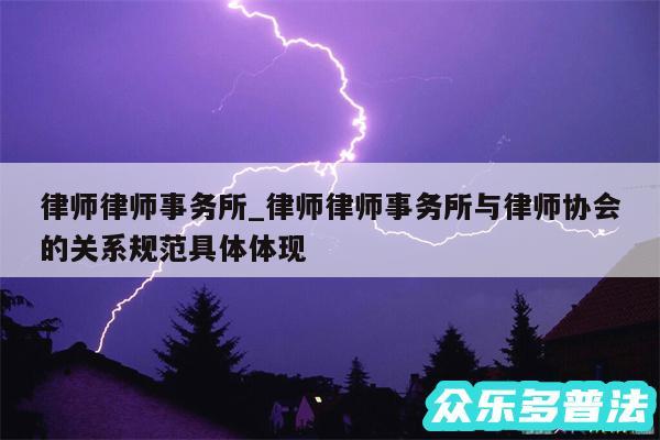 律师律师事务所_律师律师事务所与律师协会的关系规范具体体现