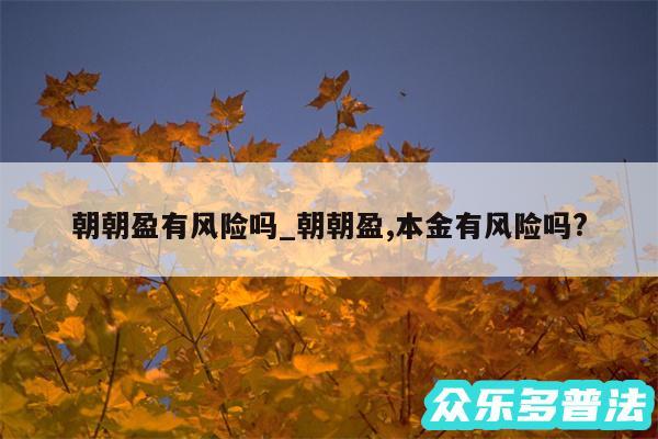 朝朝盈有风险吗_朝朝盈,本金有风险吗?