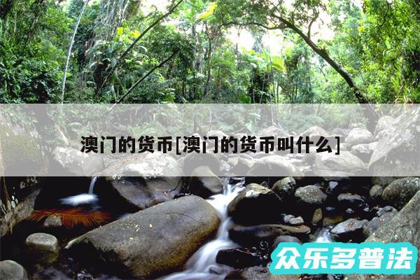 澳门的货币及澳门的货币叫什么