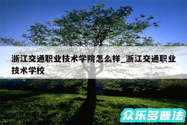 浙江交通职业技术学院怎么样_浙江交通职业技术学校