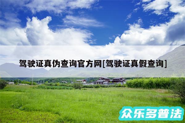 驾驶证真伪查询官方网及驾驶证真假查询