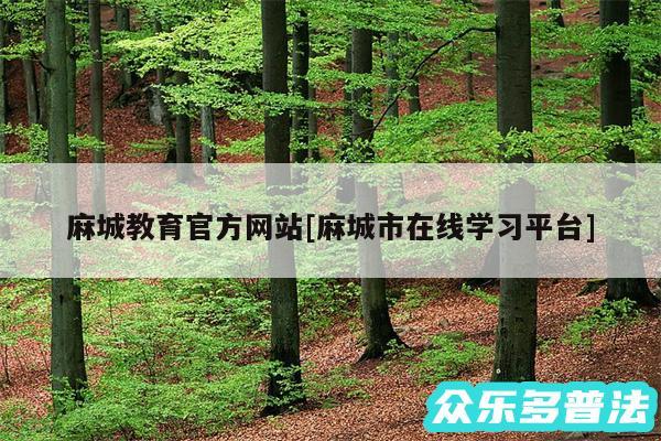 麻城教育官方网站及麻城市在线学习平台