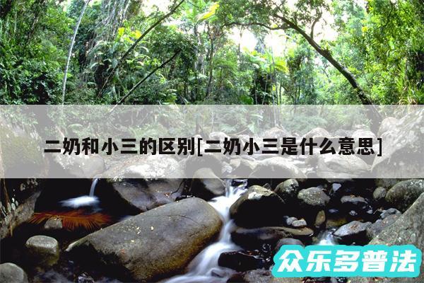 二奶和小三的区别及二奶小三是什么意思