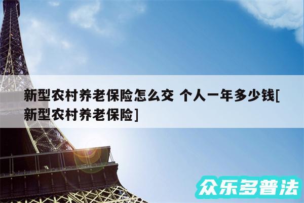 新型农村养老保险怎么交 个人一年多少钱及新型农村养老保险