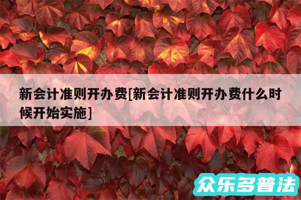新会计准则开办费及新会计准则开办费什么时候开始实施