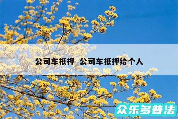 公司车抵押_公司车抵押给个人