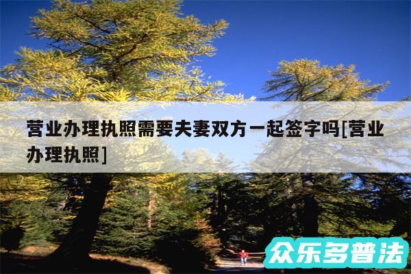 营业办理执照需要夫妻双方一起签字吗及营业办理执照