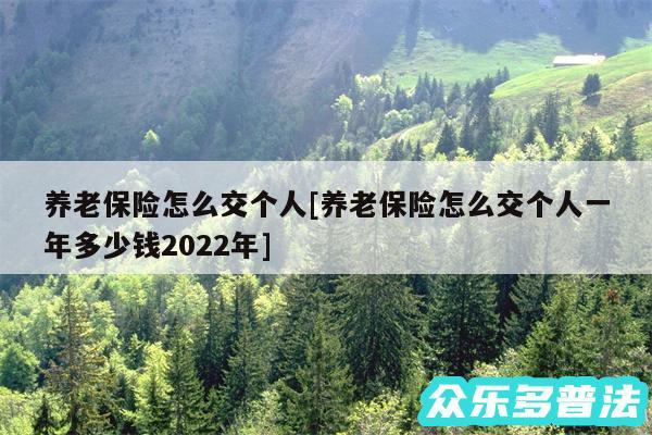 养老保险怎么交个人及养老保险怎么交个人一年多少钱2024年