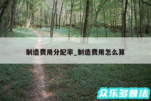 制造费用分配率_制造费用怎么算