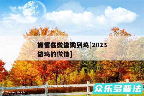 如何在微信找到鸡及2024
微信怎么查询做鸡的微信