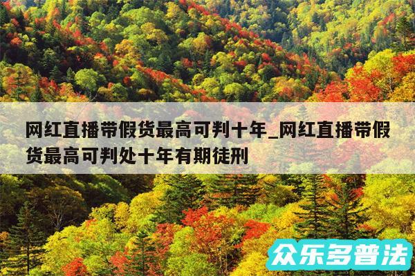 网红直播带假货最高可判十年_网红直播带假货最高可判处十年有期徒刑
