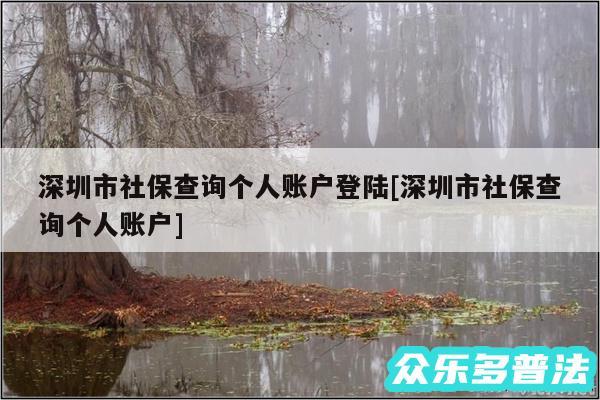 深圳市社保查询个人账户登陆及深圳市社保查询个人账户