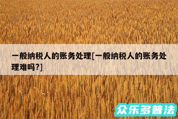 一般纳税人的账务处理及一般纳税人的账务处理难吗?