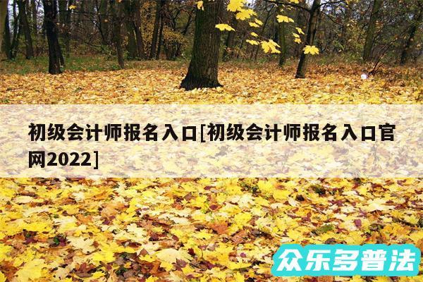初级会计师报名入口及初级会计师报名入口官网2024