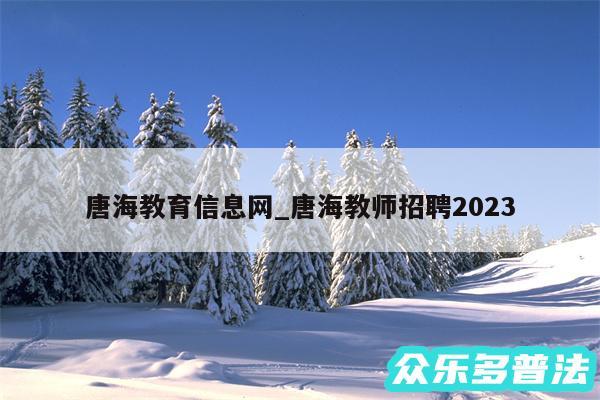 唐海教育信息网_唐海教师招聘2024
