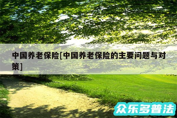 中国养老保险及中国养老保险的主要问题与对策