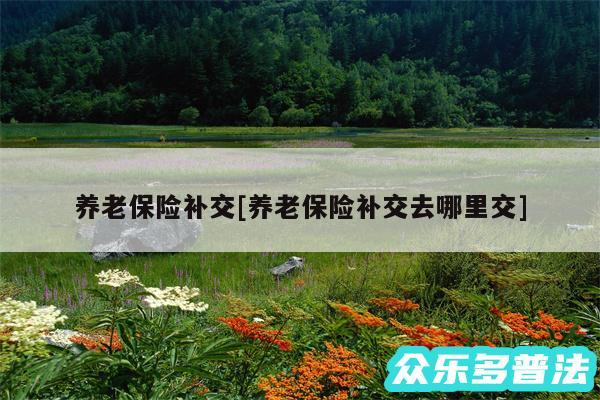 养老保险补交及养老保险补交去哪里交