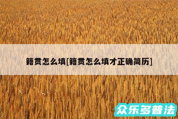 籍贯怎么填及籍贯怎么填才正确简历
