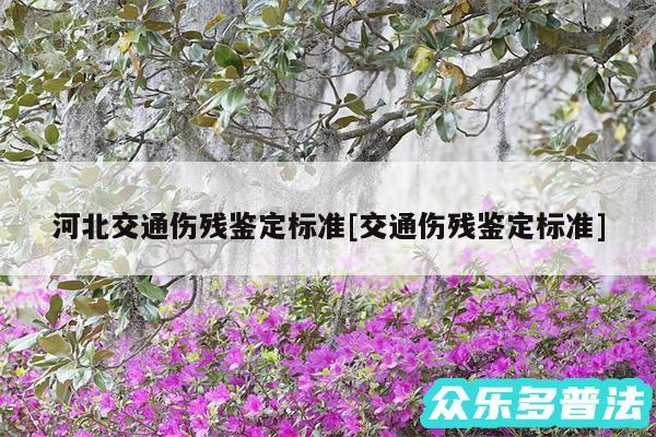 河北交通伤残鉴定标准及交通伤残鉴定标准