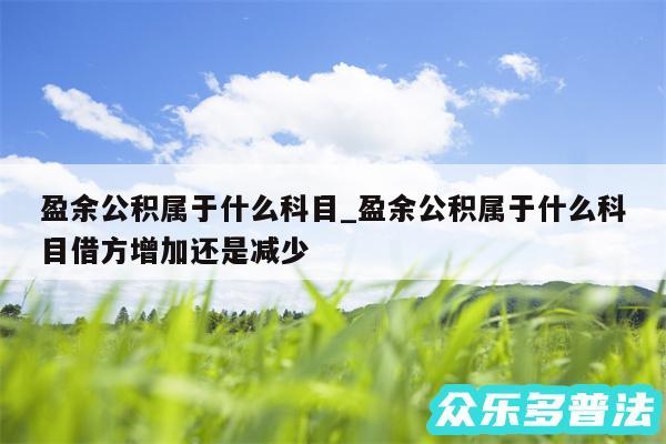 盈余公积属于什么科目_盈余公积属于什么科目借方增加还是减少