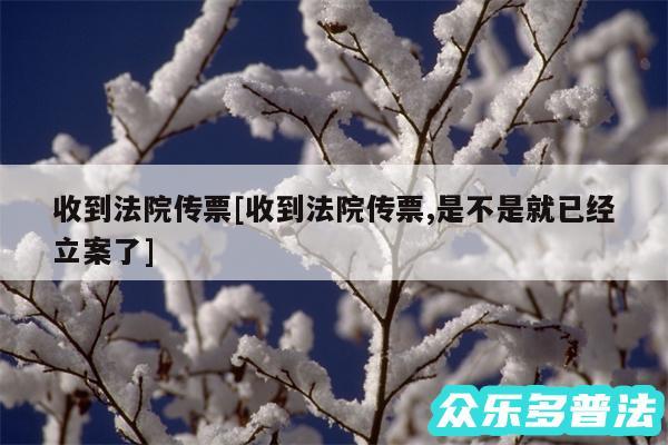 收到法院传票及收到法院传票,是不是就已经立案了