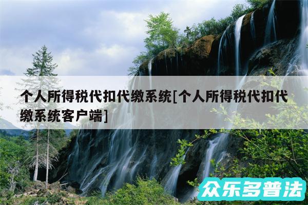 个人所得税代扣代缴系统及个人所得税代扣代缴系统客户端