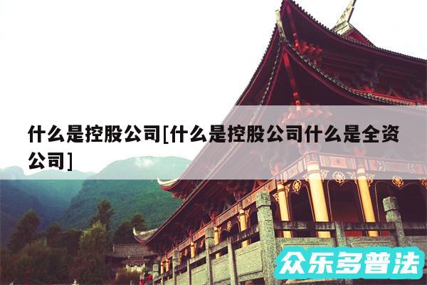 什么是控股公司及什么是控股公司什么是全资公司