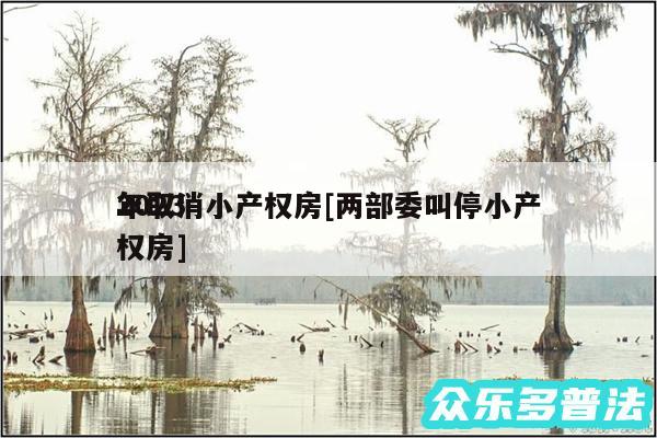 2024
年取消小产权房及两部委叫停小产权房