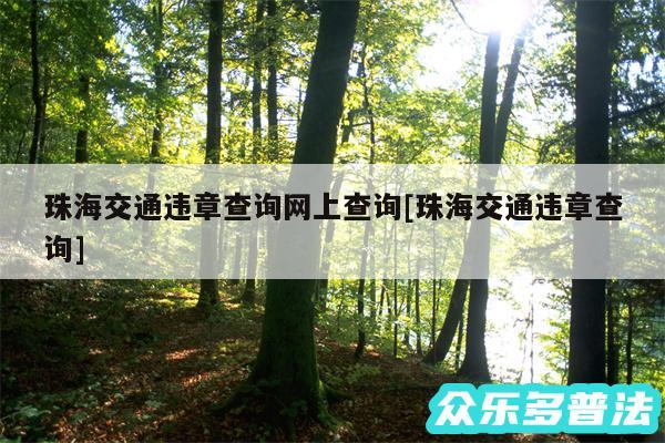 珠海交通违章查询网上查询及珠海交通违章查询