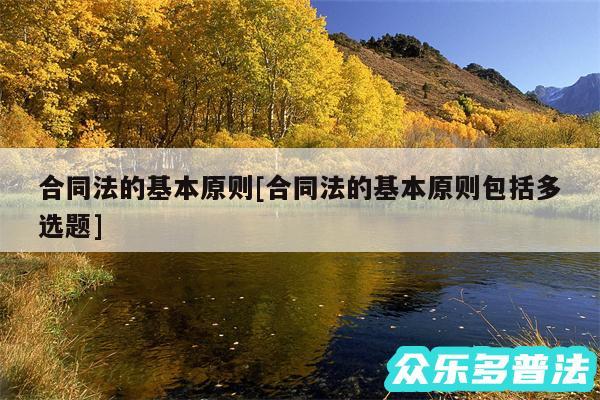 合同法的基本原则及合同法的基本原则包括多选题