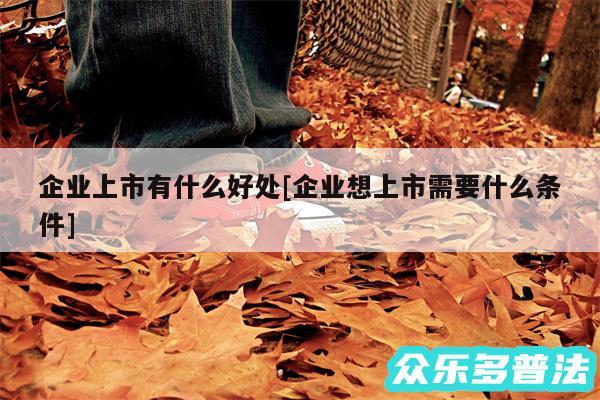 企业上市有什么好处及企业想上市需要什么条件