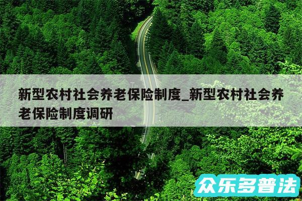 新型农村社会养老保险制度_新型农村社会养老保险制度调研