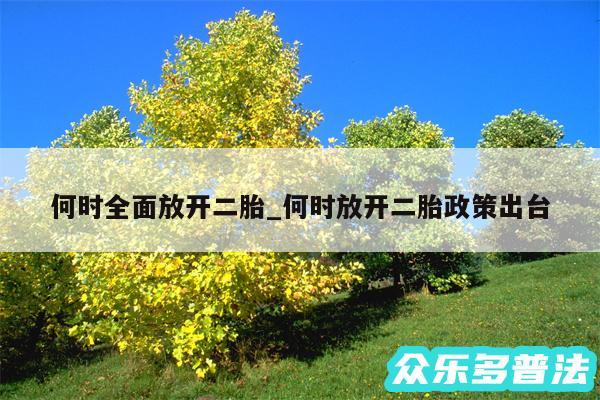 何时全面放开二胎_何时放开二胎政策出台