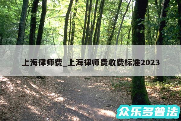 上海律师费_上海律师费收费标准2024