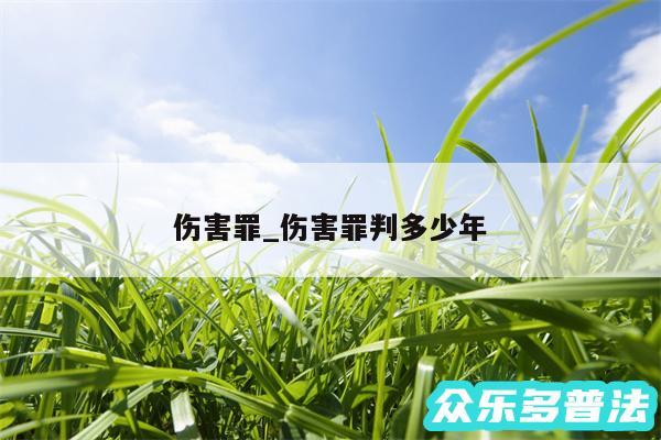 伤害罪_伤害罪判多少年